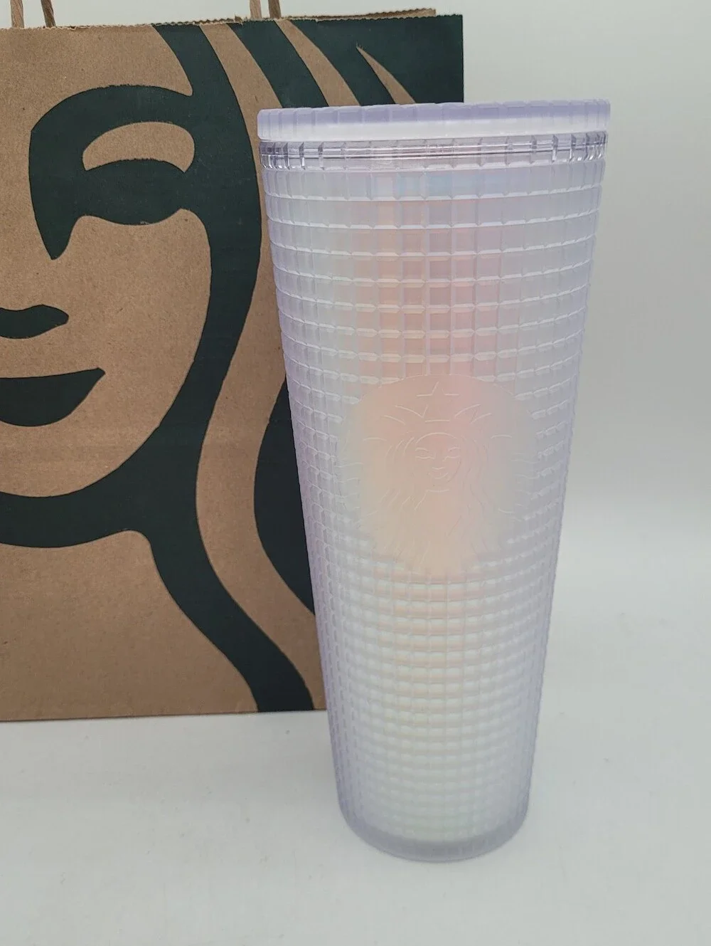 Starbucks Iridescent Unicorn Grid Frosted Tumbler Cup  Venti 24oz